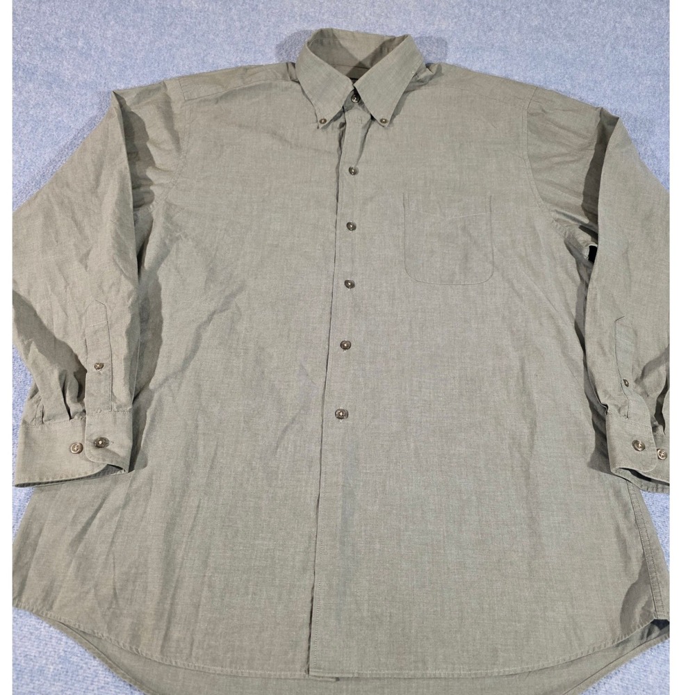Dockers Mens Olive Green Long Sleeve Button Down Shirt Large 16-16.5 34/35